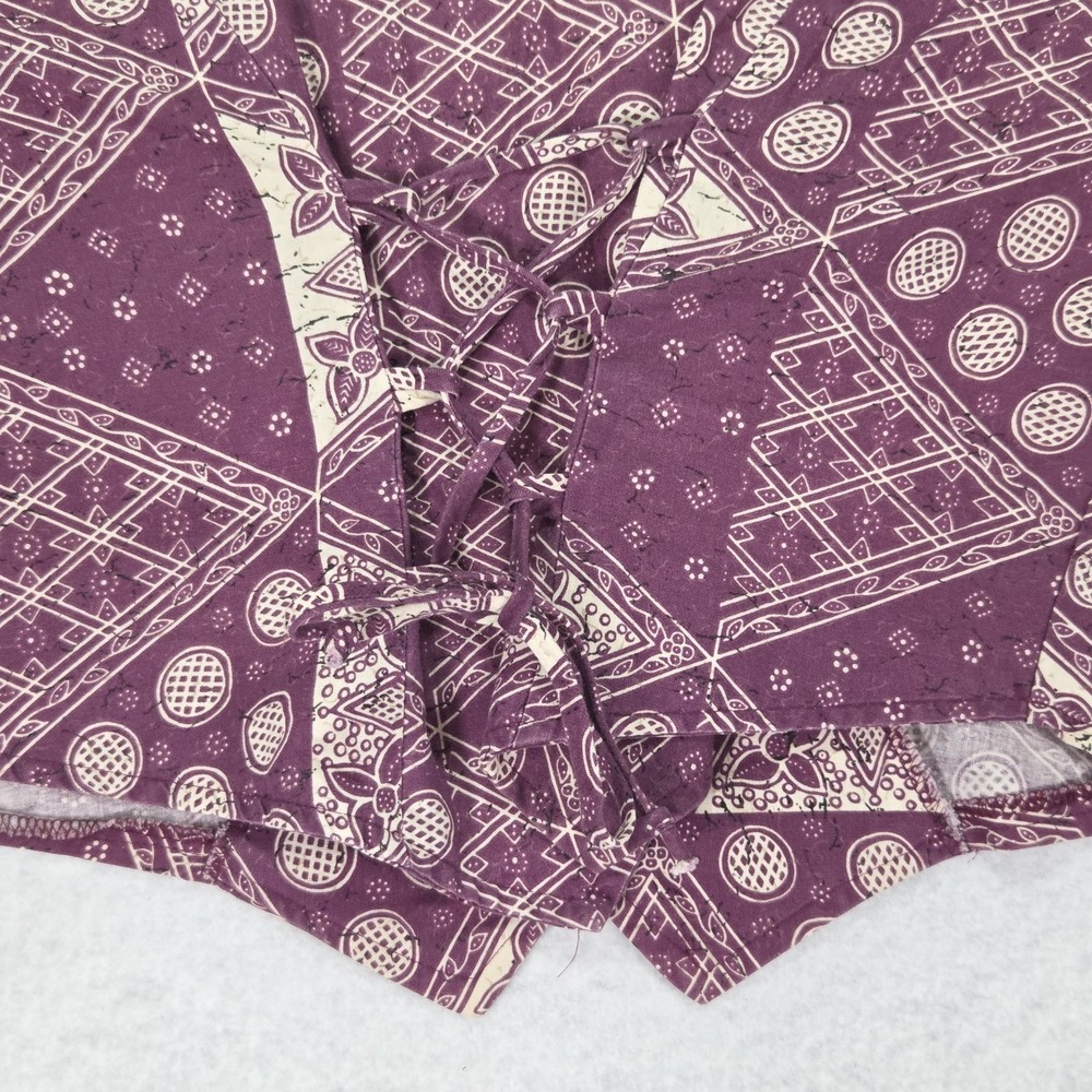 Vintage 90's Roughrider Circle T Womens Corset Tie Back Purple Bandana Sz Large - Picture 5 of 9
